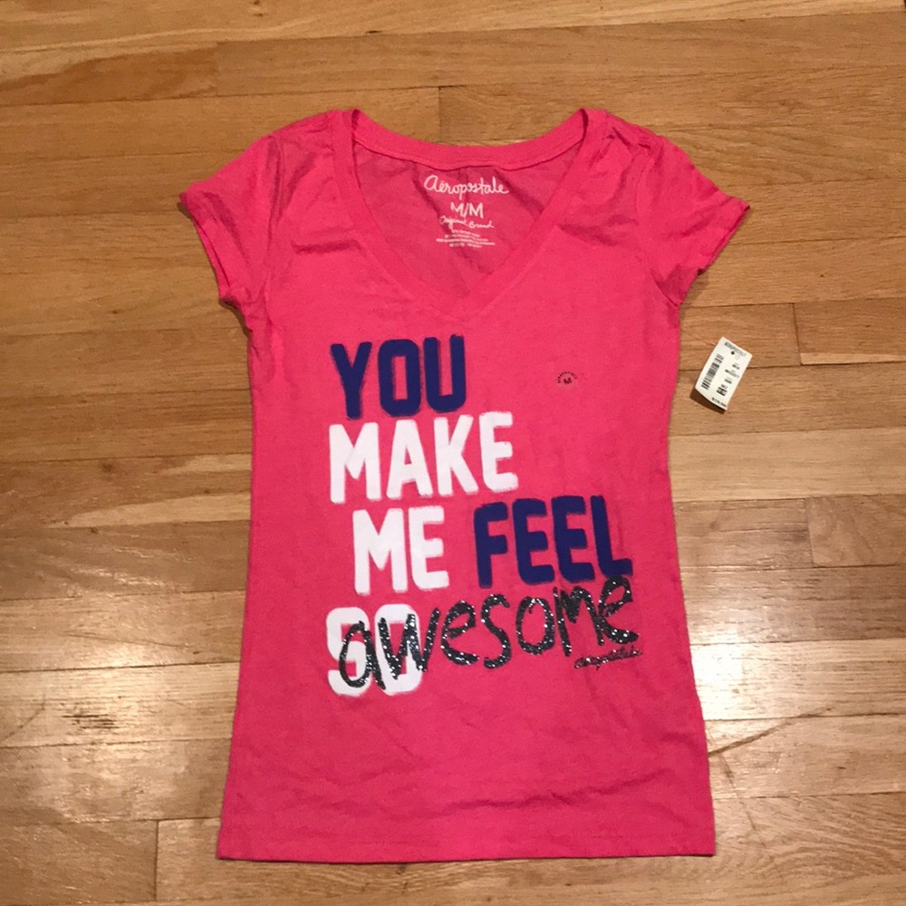 Aeropostale pink tee short sleeve size M/M